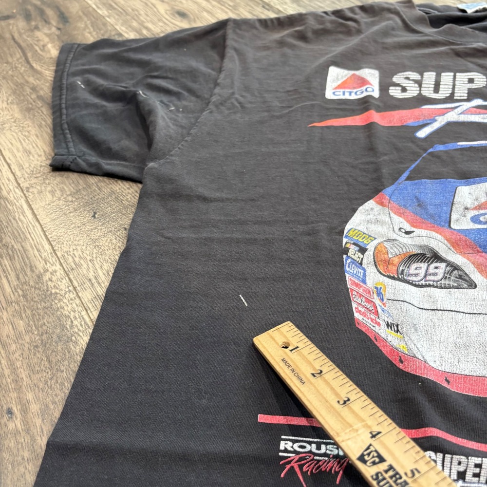 Delta Jeff Burton NASCAR T Shirt Mens 2XL Black Y2K Supergard Racing‎ 99 Roush - Picture 10 of 11
